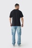Tall Oversized Cherry Rhinestone Graphic T-shirt In Black