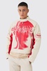 Boxy Official Printed PU Moto Jacket In Ecru