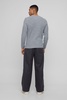 Wide Leg Pinstripe Wool-Look Tailored Pants