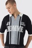 Oversized Boxy Football Knitted Polo