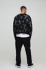 Oversized Boxy Cross Graphic Brushed Knitted Cardigan