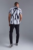 Short Sleeve Slub Large Scale Abstract Regular Fit Shirt