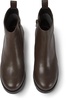 Dark brown zip ankle boot for women