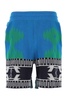 Blue And Green Cotton Piquet Icon Bermuda Shorts