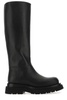 Lug leather knee-high boots