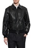 Leather bomber jacket