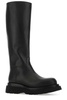 Lug leather knee-high boots