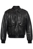 Leather bomber jacket