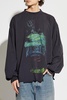 Men's Diy Imprint Cropped Long Sleeve T-shirt in Black Faded