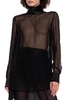 Dolce & Gabbana Transparent top with stand-up collar