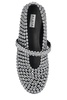 Suede Glass-Embellished Ballet Flats