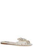 flat sandals with lace and brooch