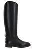 Black Leather Pull-On Boots