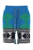 Blue And Green Cotton Piquet Icon Bermuda Shorts
