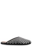 Crystal Stud Leather Flat Mules