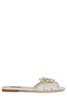 flat sandals with lace and brooch
