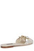flat sandals with lace and brooch