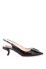 Virgule leather slingback pumps
