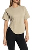 Logo Printed Curved Hem T-shirt