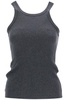 organic cotton ribbed tank top charcoal melange with wide straps