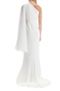 one-shoulder chiffon and c