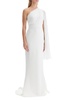 one-shoulder chiffon and c