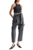 organic cotton ribbed tank top charcoal melange with wide straps