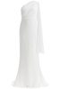 one-shoulder chiffon and c