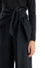 stretch wool pants with bow detail