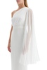 one-shoulder chiffon and c