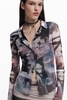 Women's Buttoned tulle T-shirt