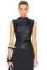 Leather Ruched Top