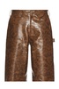 Faux-Leather Double Knee Shorts