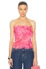 Charmed Rosette Ruffle Bustier Top