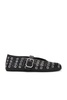 Vienne Buckle Eyelet & Laser-Cut Leather Ballet Flats
