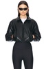 Faux Leather Cropped Premier Bomber Jacket