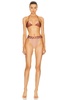 Spray Of Flower Solid Detailed Highwaisted Triangle Bikini