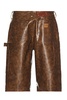 Faux-Leather Double Knee Shorts