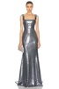 Square Neck Sequined Gown