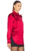 Flor Satin Two Roses Button Down Shirt