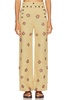 Embroidered Wax Flower Trouser