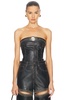 Studded Leather Strapless Top