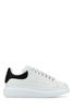 Alexander Mcqueen Men White Leather Sneakers With Black Leather Heel