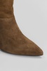 High Heels Ankle Boots In Brown Suede