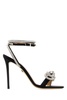 Black Satin Double Bow Sandals