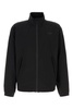 Black Stretch Nylon Windbreaker