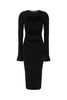 Black Viscose Blend Mini Dress