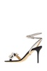 Black Fabric Double Bow Sandals