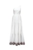 Leonor In White Cotton With Cut-out Flowers