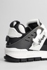 Area Patchwork Sneakers In Black Leather And Fabric